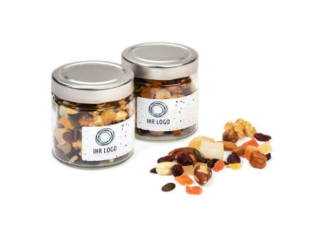 Nuss-Frucht-Mischung im Designglas Xmas