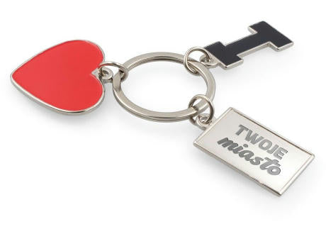 Schlüsselanhänger "I love …" mit Metallplakette | Lydus