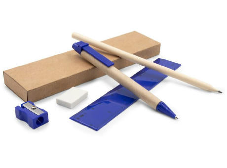 Schulset, Mäppchen, Bleistift, Kugelschreiber, Lineal, Radiergummi und Bleistiftspitzer | Tobias