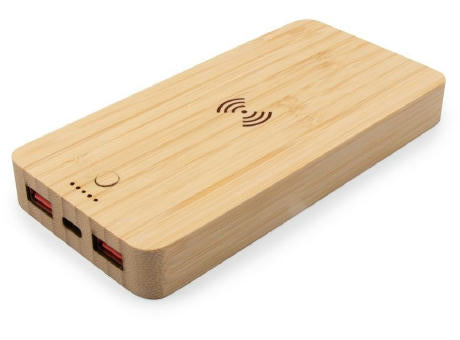 Wireless Powerbank aus Bambus 8000 mAh B'RIGHT, wireless Ladegerät 15W | Benson