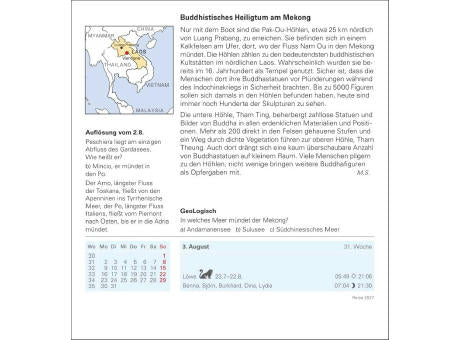 Reise Tagesabreißkalender