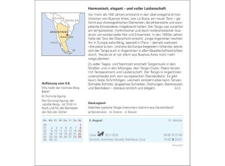 Reise Tagesabreißkalender