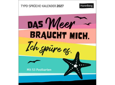 Typo-Sprüche-Kalender Postkartenkalender