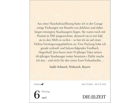 Was mein Leben reicher macht Tagesabreißkalender