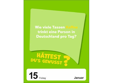Was schätzt du denn? Tagesabreißkalender