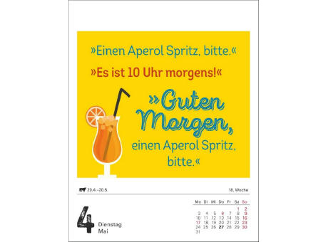 Lange Rede kurzer Gin Tagesabreißkalender