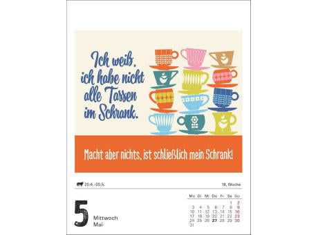 Lange Rede kurzer Gin Tagesabreißkalender