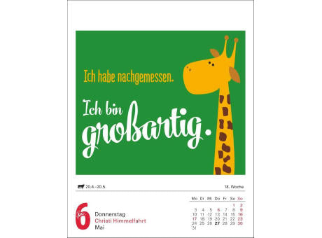 Lange Rede kurzer Gin Tagesabreißkalender