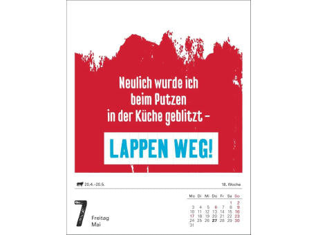 Lange Rede kurzer Gin Tagesabreißkalender