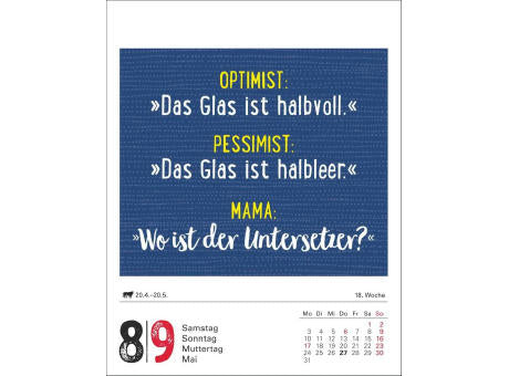 Lange Rede kurzer Gin Tagesabreißkalender