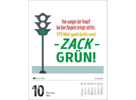 Lange Rede kurzer Gin Tagesabreißkalender