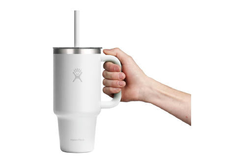 Hydro Flask 32 OZ TRAVEL TUMBLER CLEAR LID WHITE
