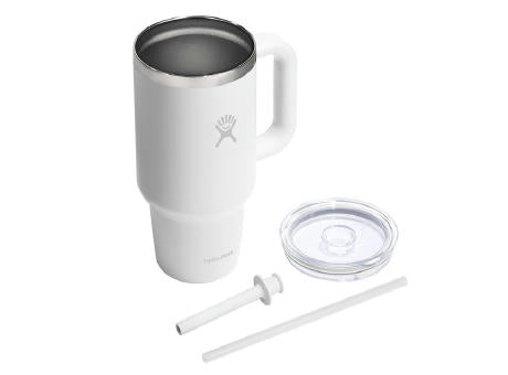 Hydro Flask 32 OZ TRAVEL TUMBLER CLEAR LID WHITE