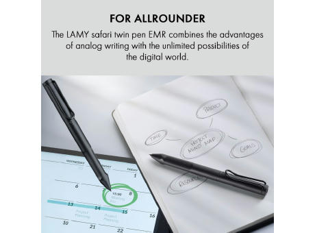 Digital Writing LAMY safari twin pen all black EMR all-black