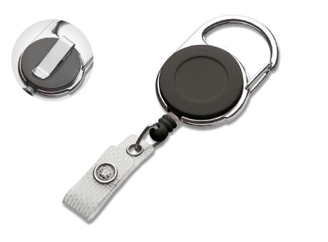 Ausweisjojo Jojo 1026, schwarz Vollton, Gürtelclip