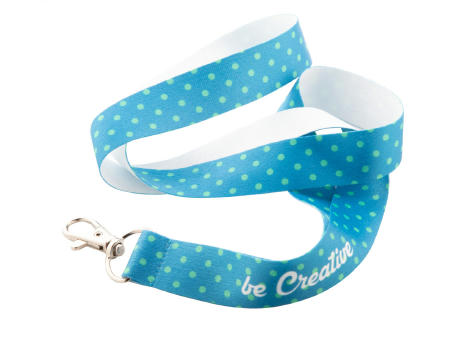 Polyester Lanyard mit Metall-Karabiner und einseitiger Sublimationsdruck.  Subyard Zero
