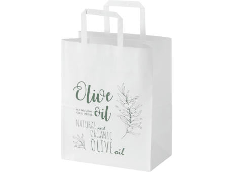 Kraft 80 g/m² Papiertasche mit flachen Griffen – 25 × 15 × 32 cm