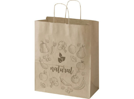 Kraft 80–90 g/m² Papiertasche mit Kordelgriffen – 32 × 17 × 39 cm