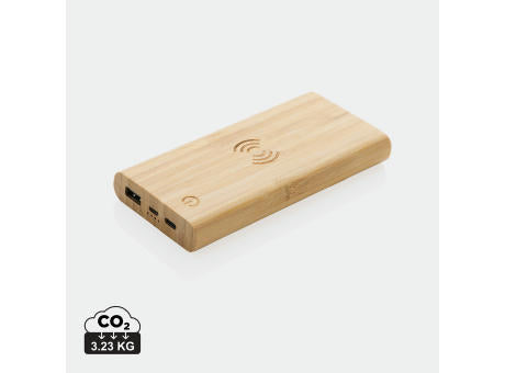 8.000mAh Bambus-Wireless-Powerbank