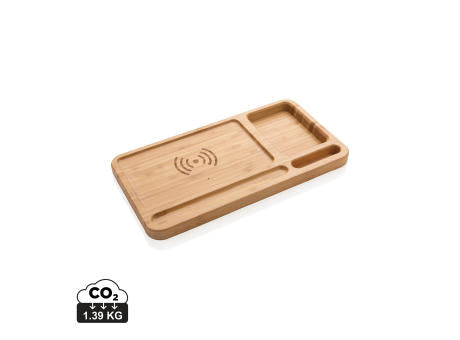Bambus Schreibtisch-Organizer mit 5W Wireless Charger