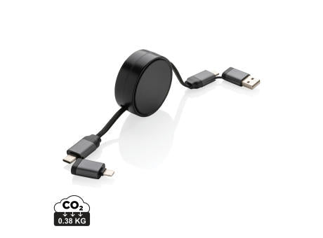 Terra aufrollbares 6-in-1 60W-Kabel aus RCS recyc. Aluminium