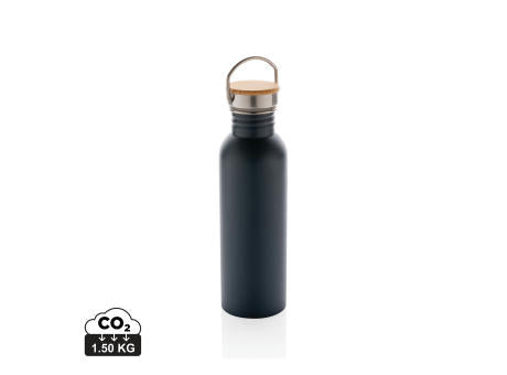 Moderne Stainless-Steel Flasche mit Bambusdeckel