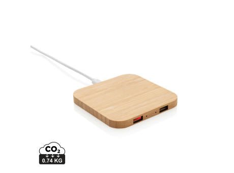 5W-Wireless-Charger aus Bambus mit USB