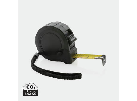 5m/19mm Maßband mit Stop-Taste aus RCS recycelt. Kunststoff