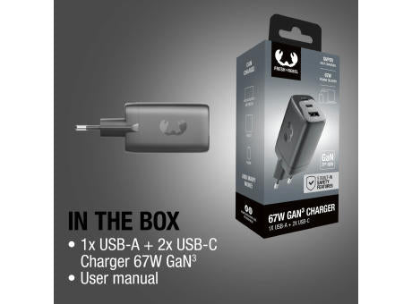 Fresh 'n Rebel 67W Laptop-Ladegerät GaN USB-C und USB-A