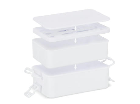 Doppelte Lunchbox mit Besteck