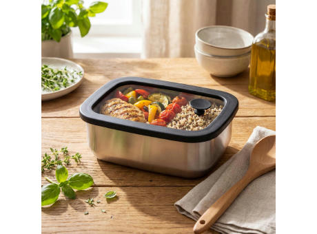 Edelstahl-Lunchbox mit Glasdeckel "RILO", 550 ml