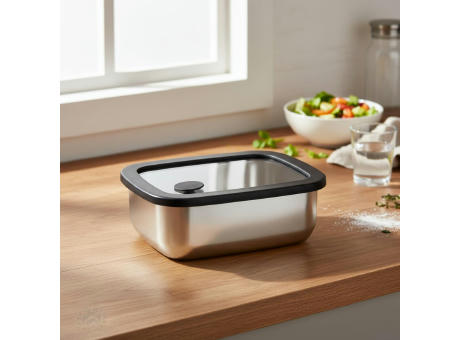 Edelstahl-Lunchbox mit Glasdeckel "RILO", 550 ml