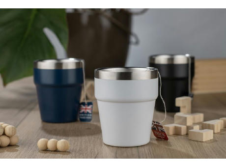 Becher aus recyceltem Edelstahl MAKEL 300 ml