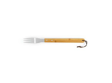 Turner Barbecue-Set aus Bambus. Mit Etui, Zange, Gabel und Spatel