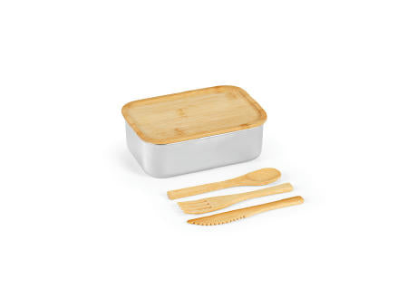 Warhol Lunchbox recy.Edelstahl, 740 ml, mit integriertem Besteck