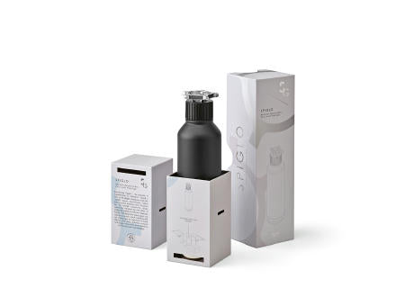 Spiglo Trinkflasche aus recy.Edelstahl, 780 ml. Mit radförmigem Deckel