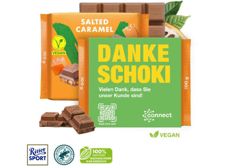 Ritter SPORT "Vegan" mit Werbebanderole