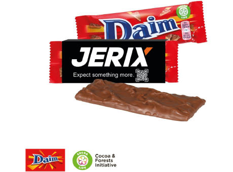 Daim Riegel mit Werbebanderole