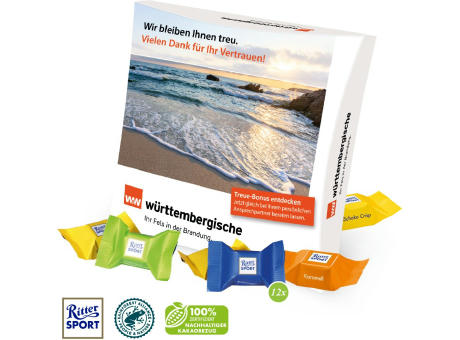 Präsentbox mit Ritter SPORT Schokowürfel