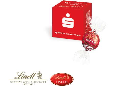 Werbewürfel mit Lindt Lindor Pralinés