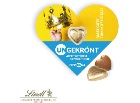 Schokokarte "Herz" mit Lindt Herz