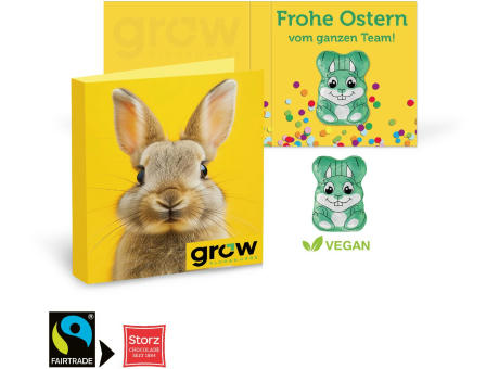 Werbe-Klappkarte Osterhase Vegan