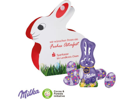 Werbe-Hase mit Schokoladenmischung von Milka