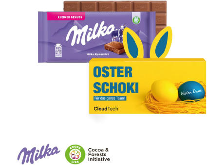 Milka Schokoladentafel mit Hasenohren