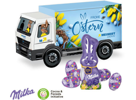 3D Präsent "LKW" Ostern mit Schokoladenmischung von Milka