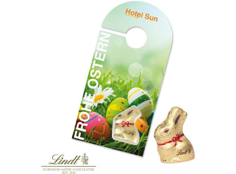 Schokokarte "Türanhänger" mit Lindt Goldhase