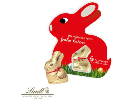 Schokokarte "Hase" mit Lindt Goldhase
