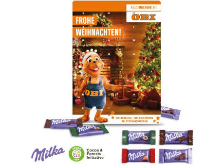 Wand-Adventskalender mit Milka Schokolade
