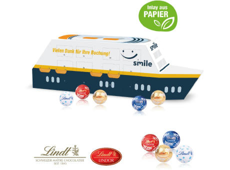 3D Adventskalender "Schiff" mit Lindt Schokolade mit Papier-Inlay