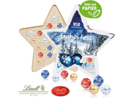 Adventskalender "Stern" mit Lindt Schokolade, Inlay aus Papier